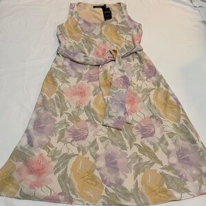 Lauren Ralph Lauren Sleeveless Dress Pastel Floral Print size 8 NWT